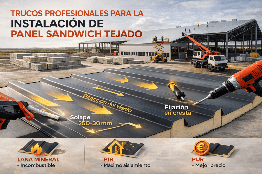 montaje correcto cubierta Trucos de instalacion para tu tejado de panel sadnwich