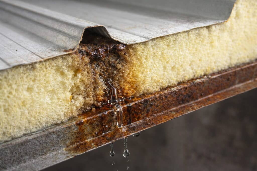 filtración agua de Panel sandwich