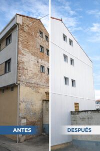 antes y despues rehabilitacion fachada fuenlabrada madrid Casos de exito